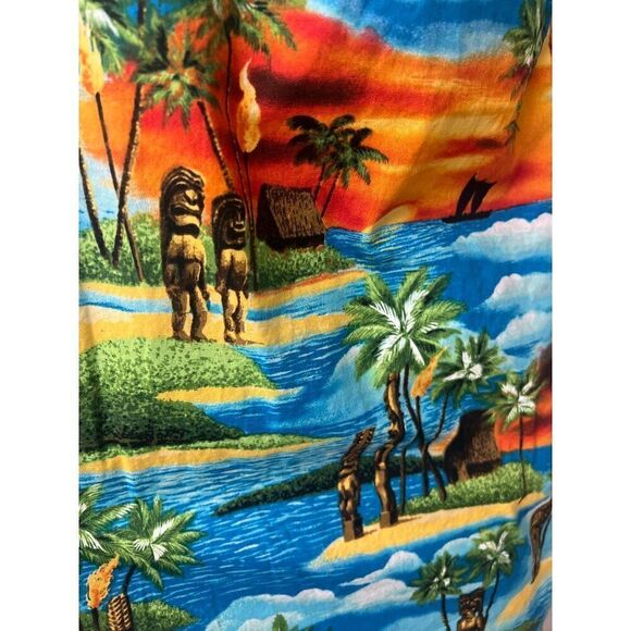 RJC Men Multi Color Short Sleeve Hawaiian Shirt Size L - Picture 7 of 9